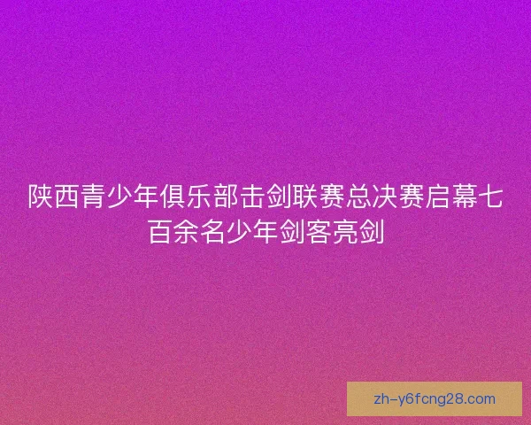 陕西青少年俱乐部击剑联赛总决赛启幕七百余名少年剑客亮剑