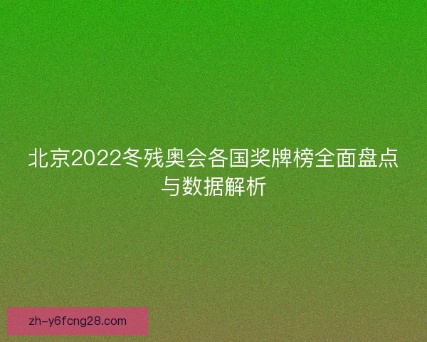 北京2022冬残奥会各国奖牌榜全面盘点与数据解析